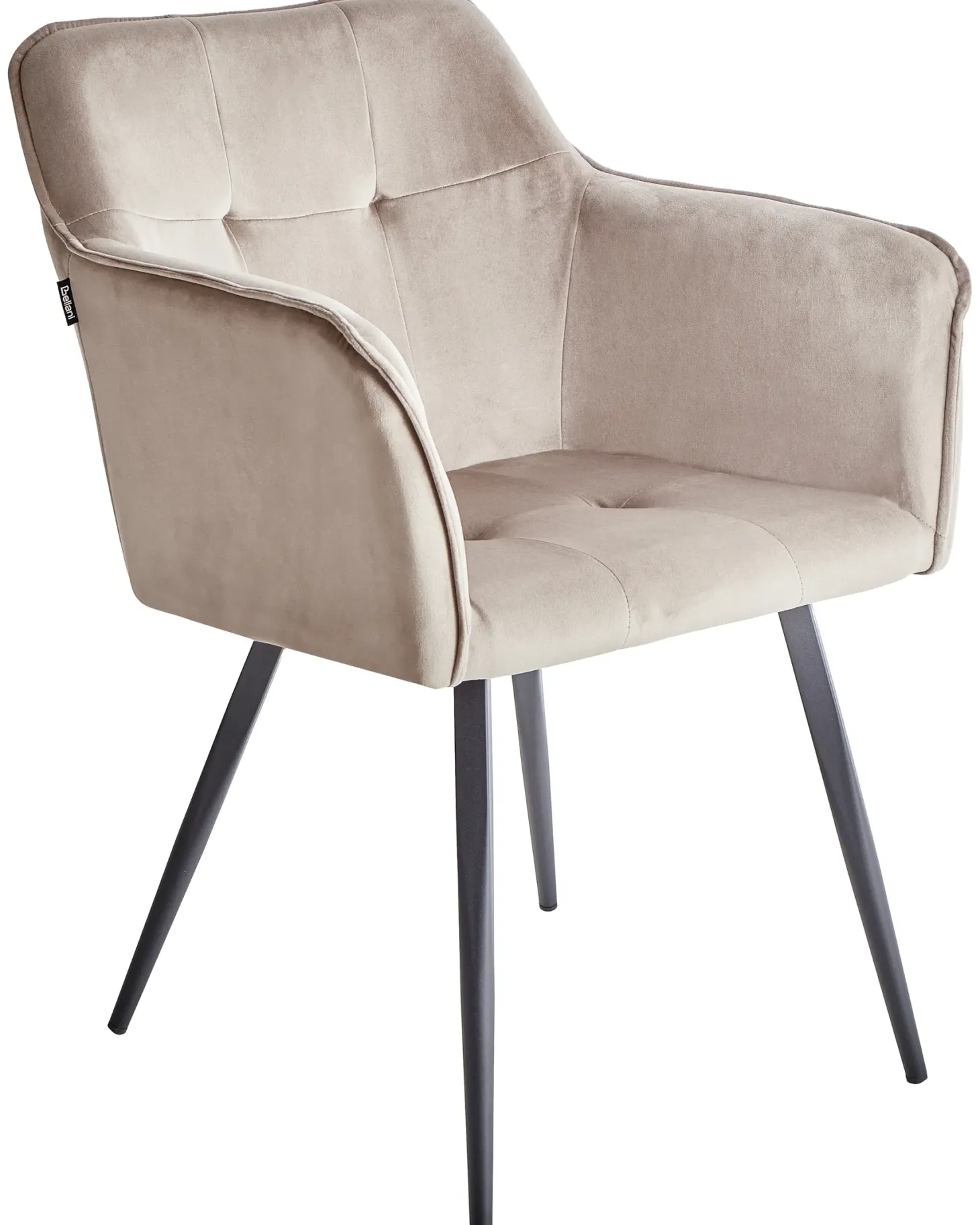 Sæt med 2 spisebordsstole JASMIN Velour Brungrå