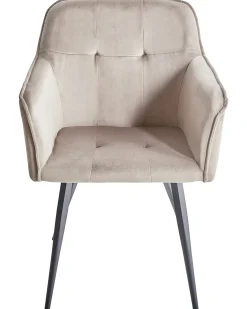 Sæt med 2 spisebordsstole JASMIN Velour Brungrå