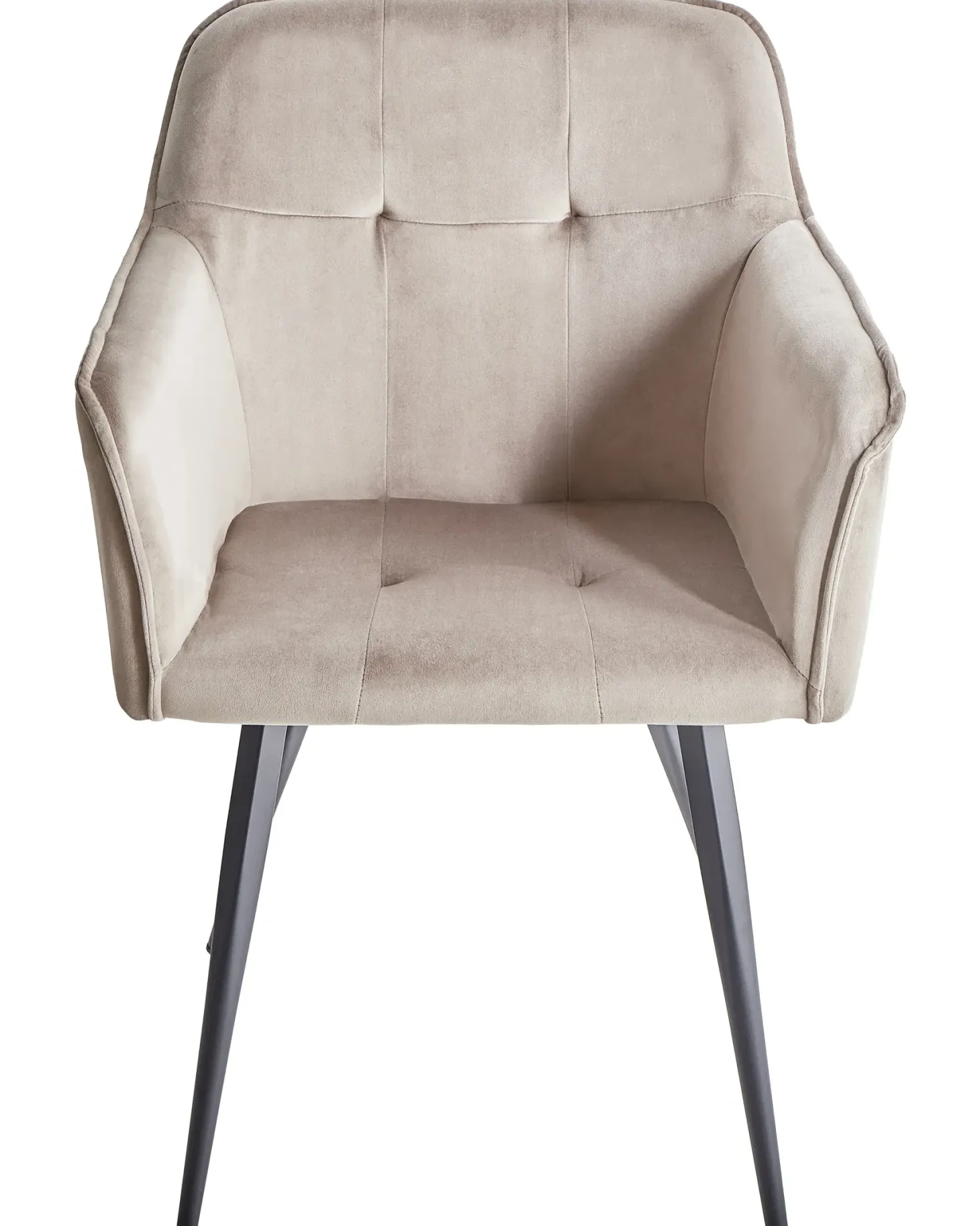Sæt med 2 spisebordsstole JASMIN Velour Brungrå