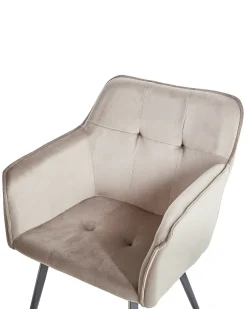 Sæt med 2 spisebordsstole JASMIN Velour Brungrå