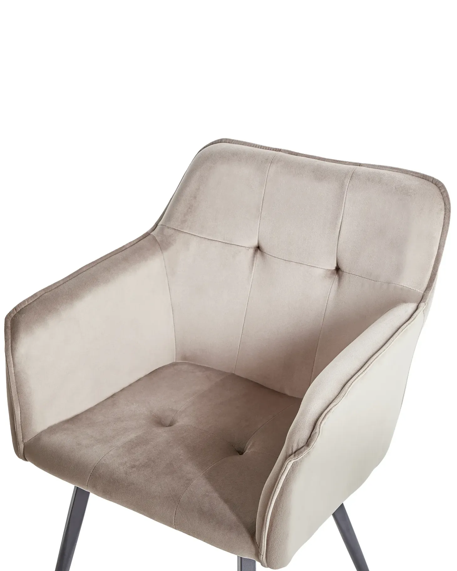 Sæt med 2 spisebordsstole JASMIN Velour Brungrå