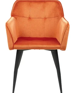 Sæt med 2 spisebordsstole JASMIN Velour Orange
