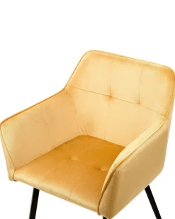 Sæt med 2 spisebordsstole JASMIN Velour Sennepsgul
