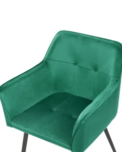 Sæt med 2 spisebordsstole JASMIN Velour Smaragdgrøn