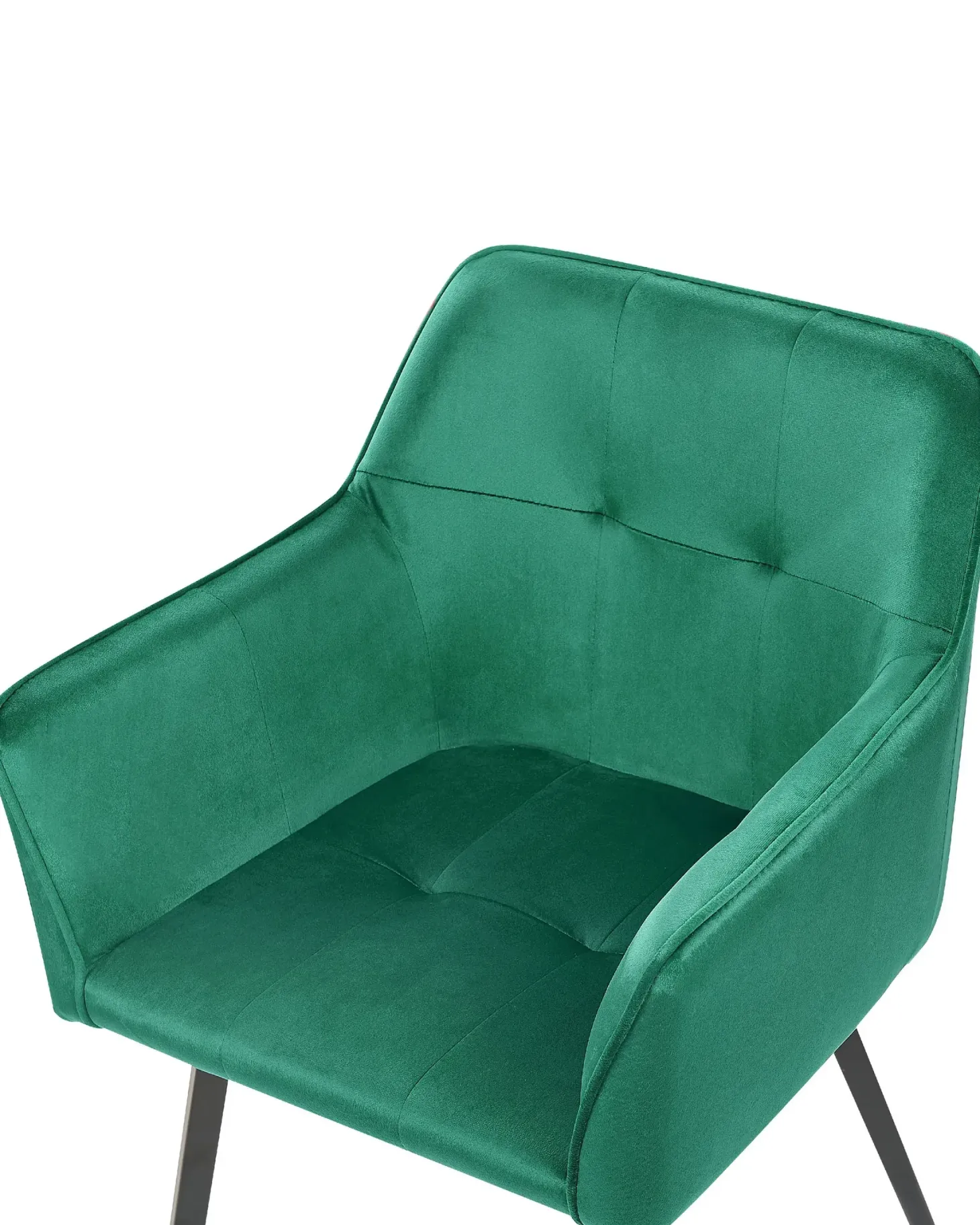 Sæt med 2 spisebordsstole JASMIN Velour Smaragdgrøn