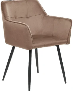 Sæt med 2 spisebordsstole JASMIN Velour Brun