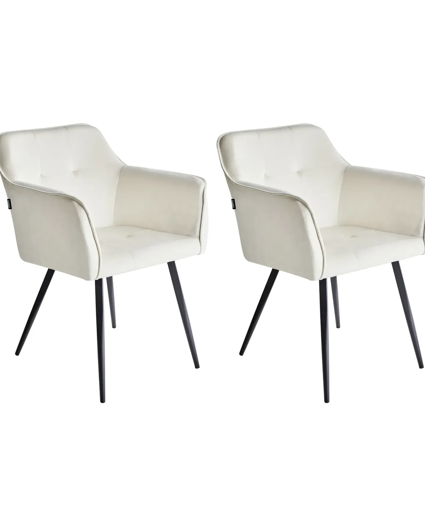 Sæt med 2 spisebordsstole JASMIN Velour Lys Beige
