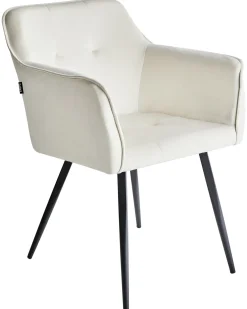 Sæt med 2 spisebordsstole JASMIN Velour Lys Beige