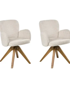 Sæt med 2 spisebordsstole JEAN Lys Beige