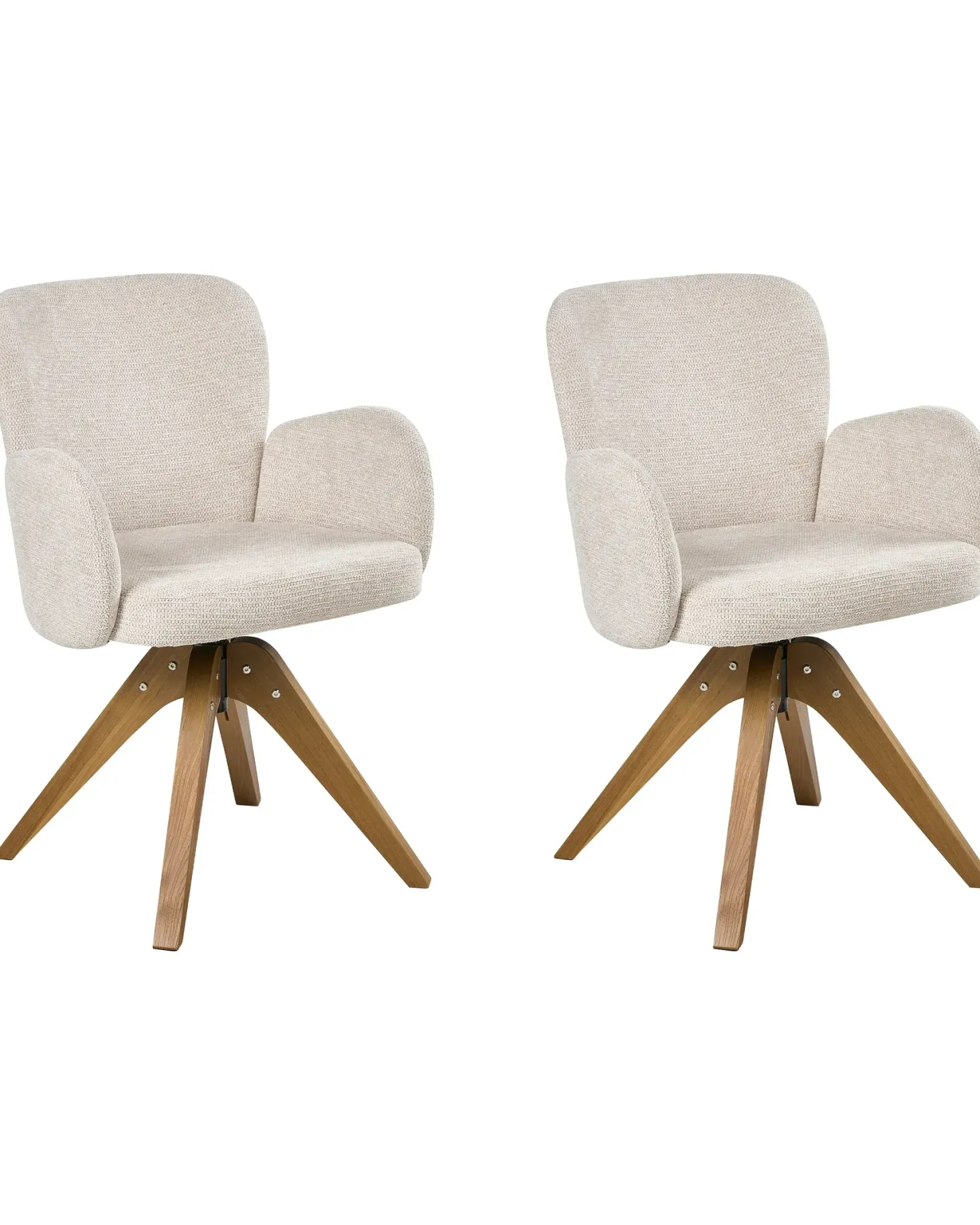 Sæt med 2 spisebordsstole JEAN Lys Beige