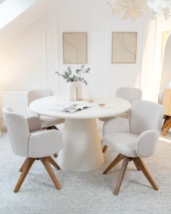 Sæt med 2 spisebordsstole JEAN Lys Beige