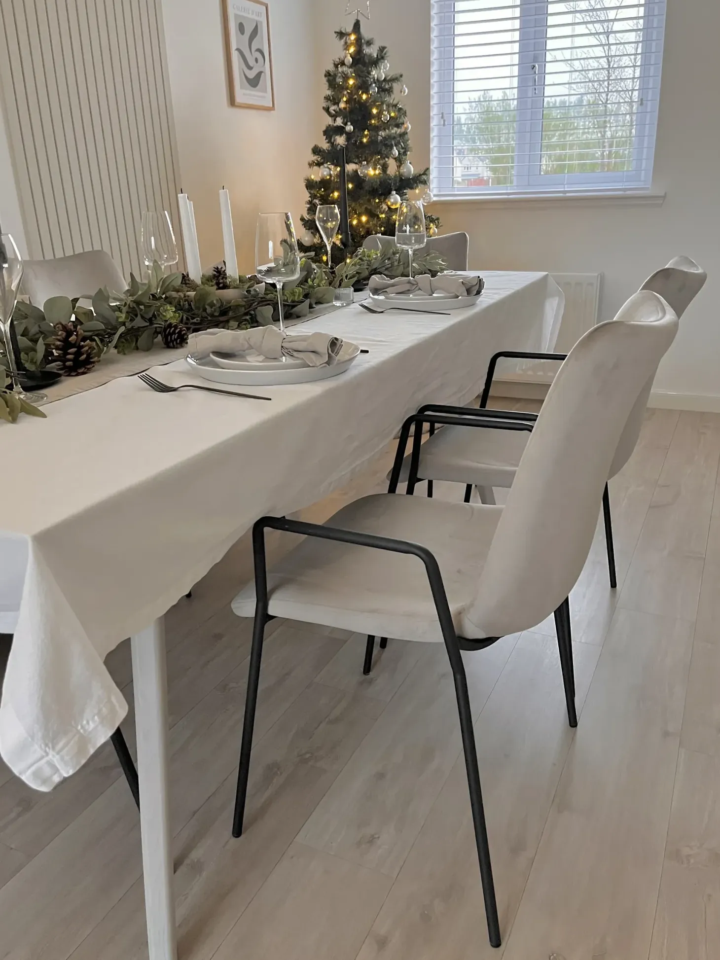 Sæt med 2 spisebordsstole JEFFERSON Velour Brungrå
