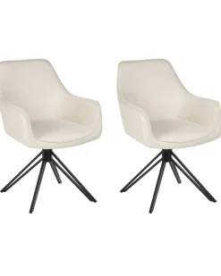 Sæt med 2 spisebordsstole JODAR Lys Beige