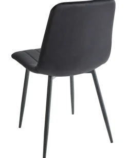 Sæt med 4 spisebordsstole KALISPELL Velour Sort