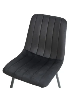 Sæt med 4 spisebordsstole KALISPELL Velour Sort