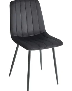 Sæt med 4 spisebordsstole KALISPELL Velour Sort