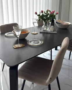Sæt med 4 spisebordsstole KALISPELL Velour Beige