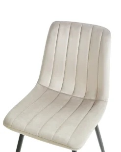 Sæt med 4 spisebordsstole KALISPELL Velour Beige