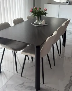 Sæt med 4 spisebordsstole KALISPELL Velour Beige