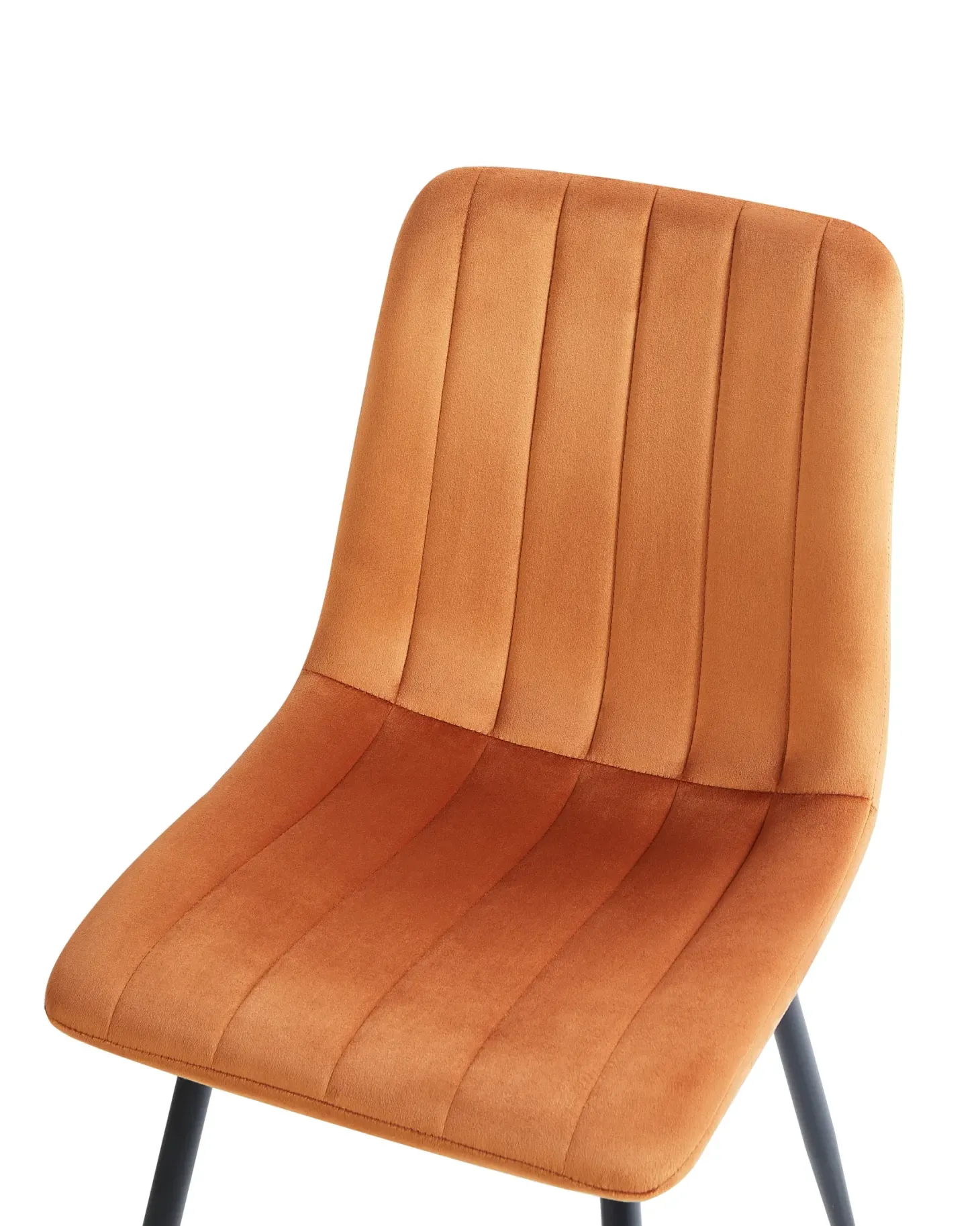 Sæt med 4 spisebordsstole KALISPELL Velour Orange