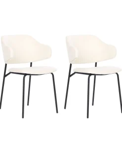 Sæt med 2 spisebordsstole KENAI Lys Beige