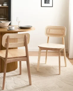Sæt med 2 spisebordsstole KENO Træ Lysebrun