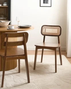 Sæt med 2 spisebordsstole KENO Træ Brun