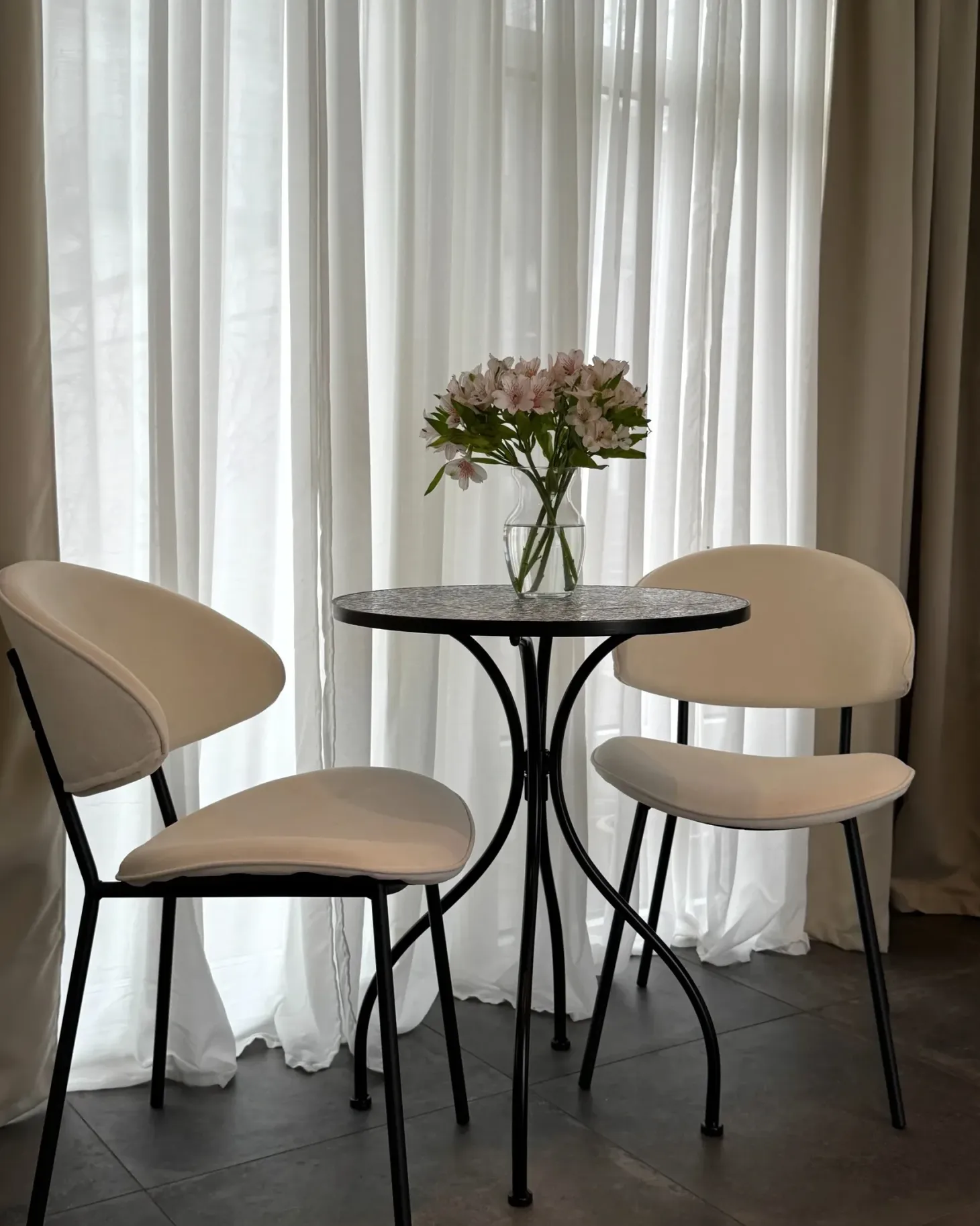 Sæt med 2 spisebordsstole KIANA Lys Beige