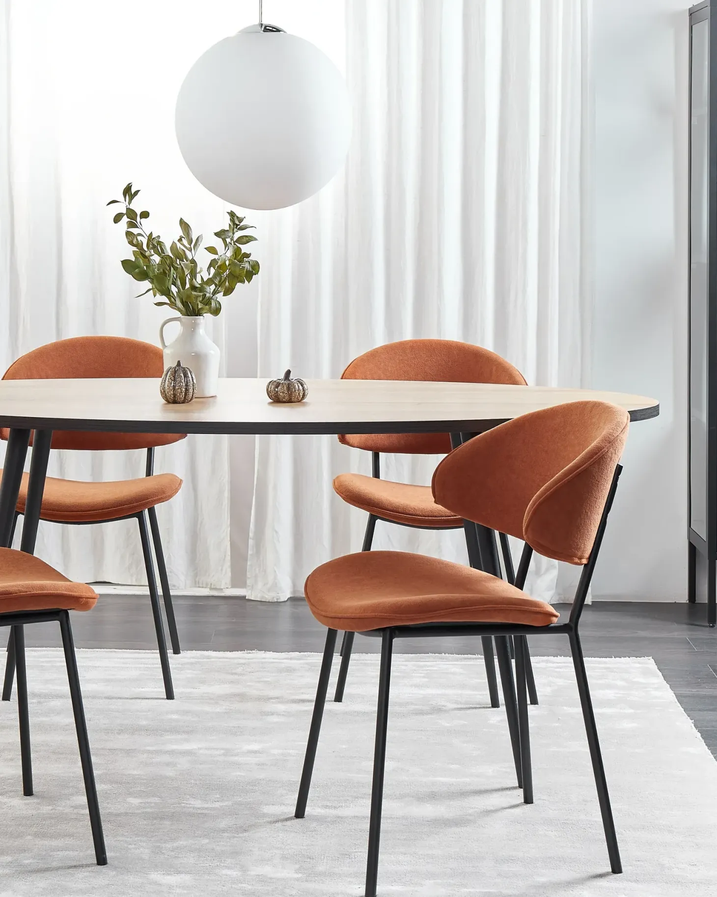 Sæt med 2 spisebordsstole KIANA Orange