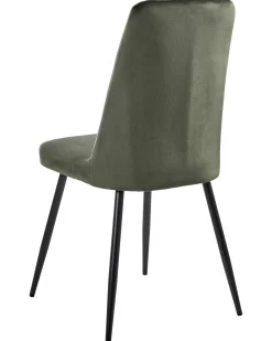Sæt med 4 spisebordsstole KIRBY Velour Mørkegrøn