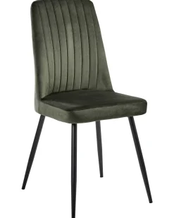 Sæt med 4 spisebordsstole KIRBY Velour Mørkegrøn