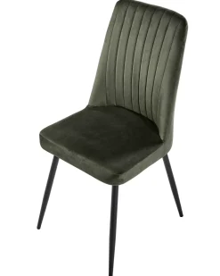 Sæt med 4 spisebordsstole KIRBY Velour Mørkegrøn