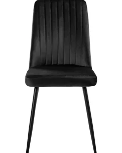 Sæt med 4 spisebordsstole KIRBY Velour Sort
