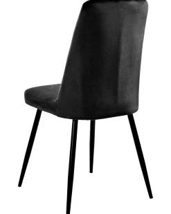 Sæt med 4 spisebordsstole KIRBY Velour Sort