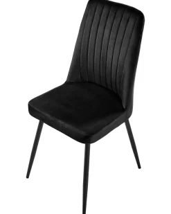 Sæt med 4 spisebordsstole KIRBY Velour Sort