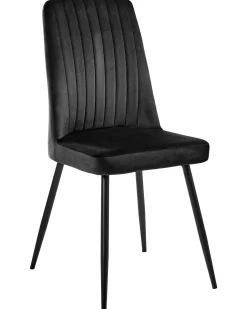 Sæt med 4 spisebordsstole KIRBY Velour Sort