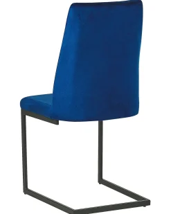 Sæt med 2 spisebordsstole LAVONIA Velour Navy Blå