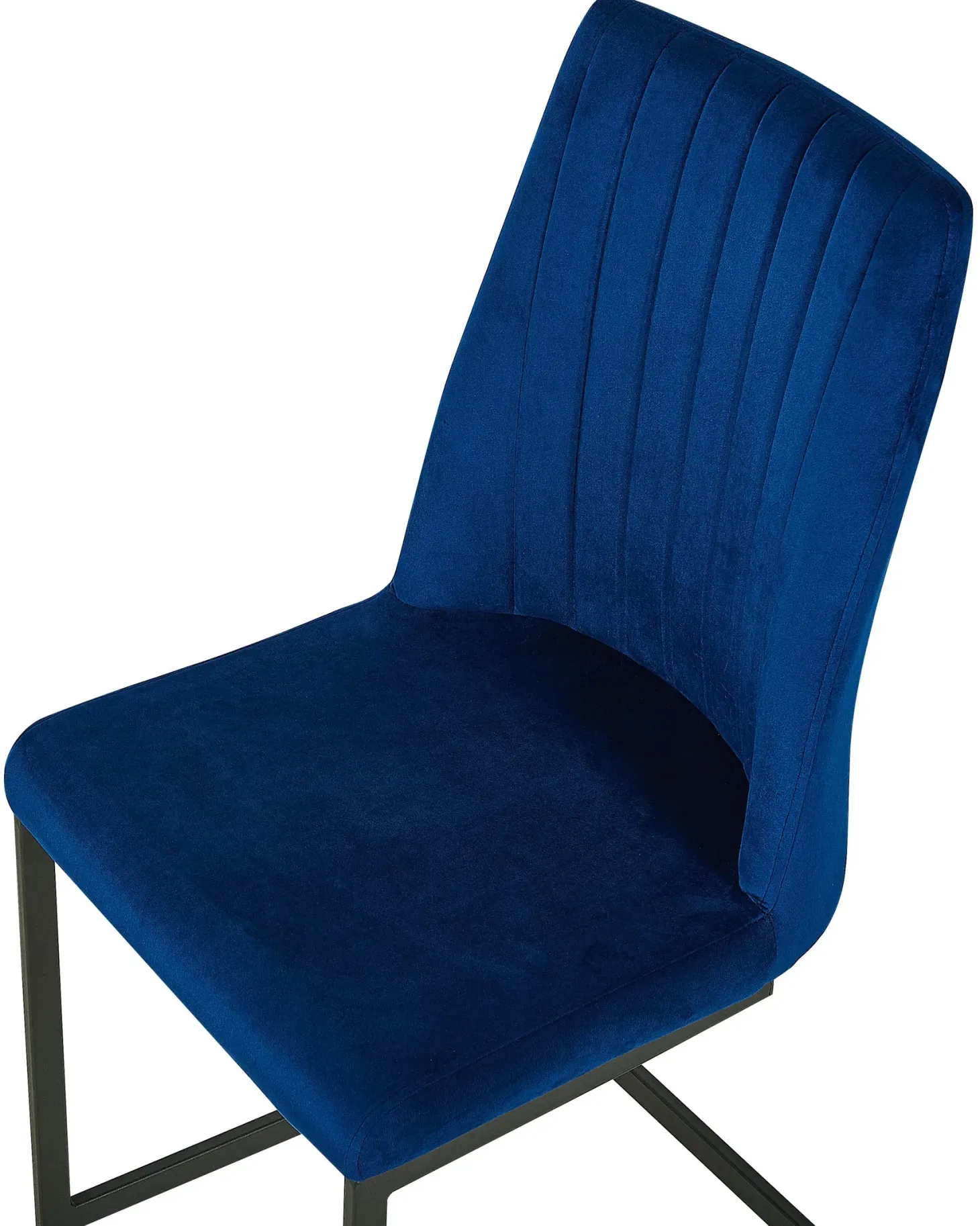 Sæt med 2 spisebordsstole LAVONIA Velour Navy Blå