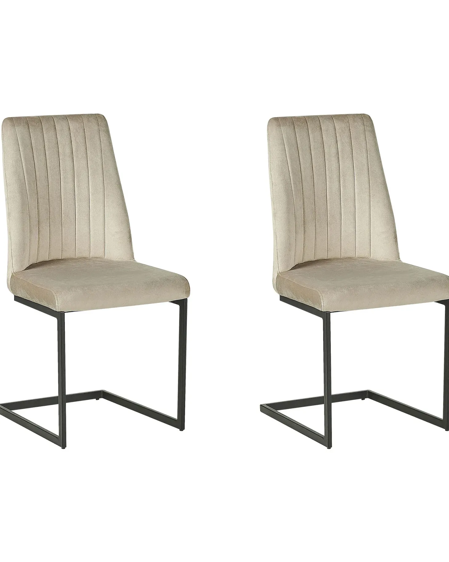 Sæt med 2 spisebordsstole LAVONIA Velour Brungrå