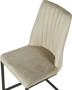 Sæt med 2 spisebordsstole LAVONIA Velour Brungrå