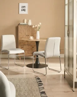 Sæt med 2 spisebordsstole LECCO Lys Beige