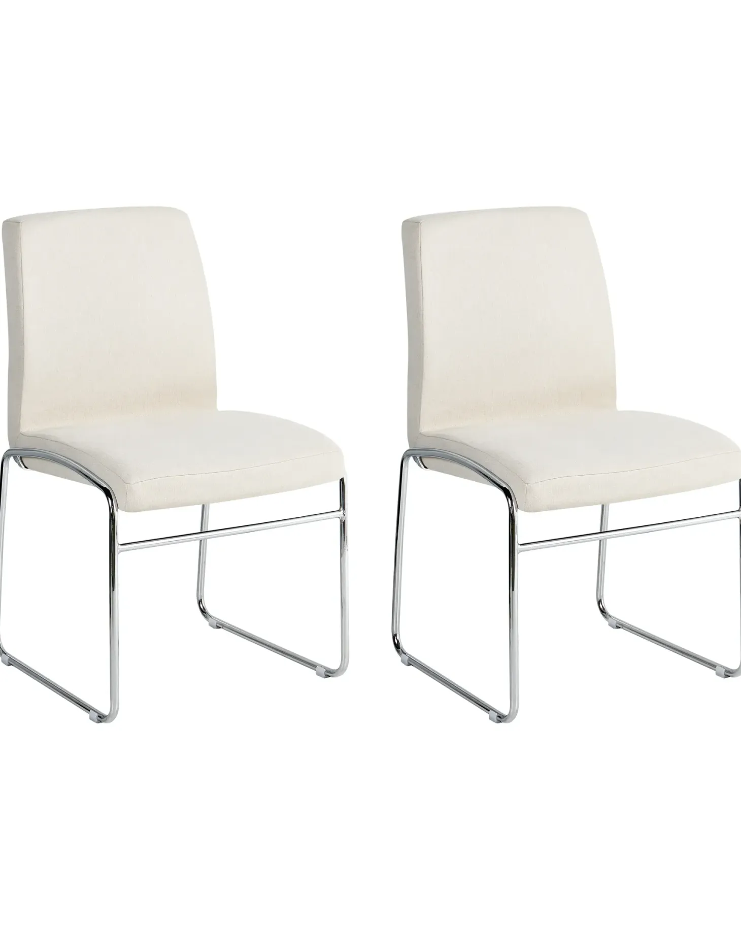 Sæt med 2 spisebordsstole LECCO Lys Beige