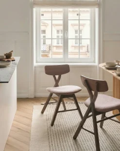 Sæt med 2 spisebordsstole LELAND Træ Brun/taupe