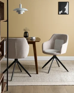 Sæt med 2 spisebordsstole LIKELY Lys Beige