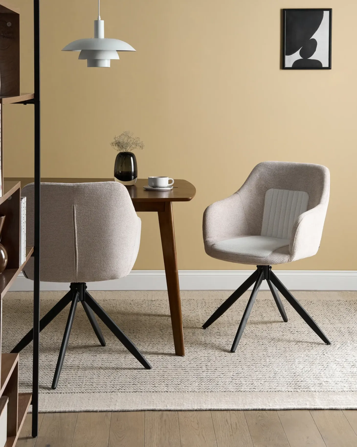 Sæt med 2 spisebordsstole LIKELY Lys Beige