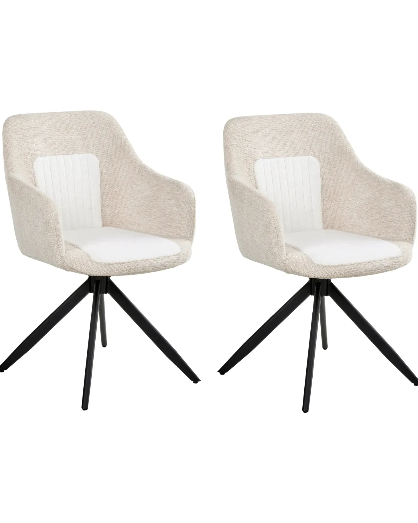 Sæt med 2 spisebordsstole LIKELY Lys Beige