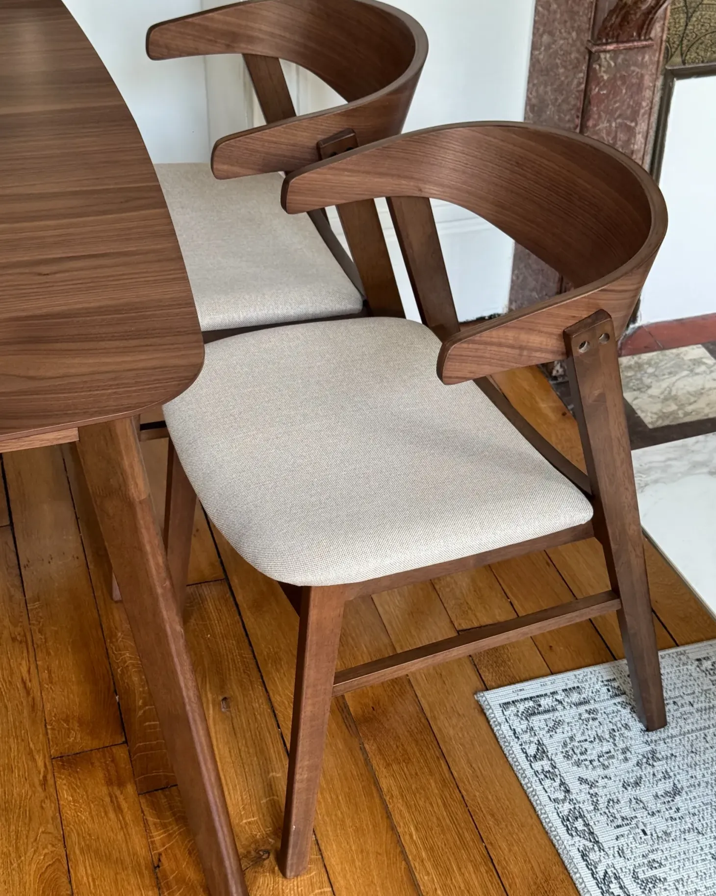 Sæt med 2 spisebordsstole LILLY Brun/beige