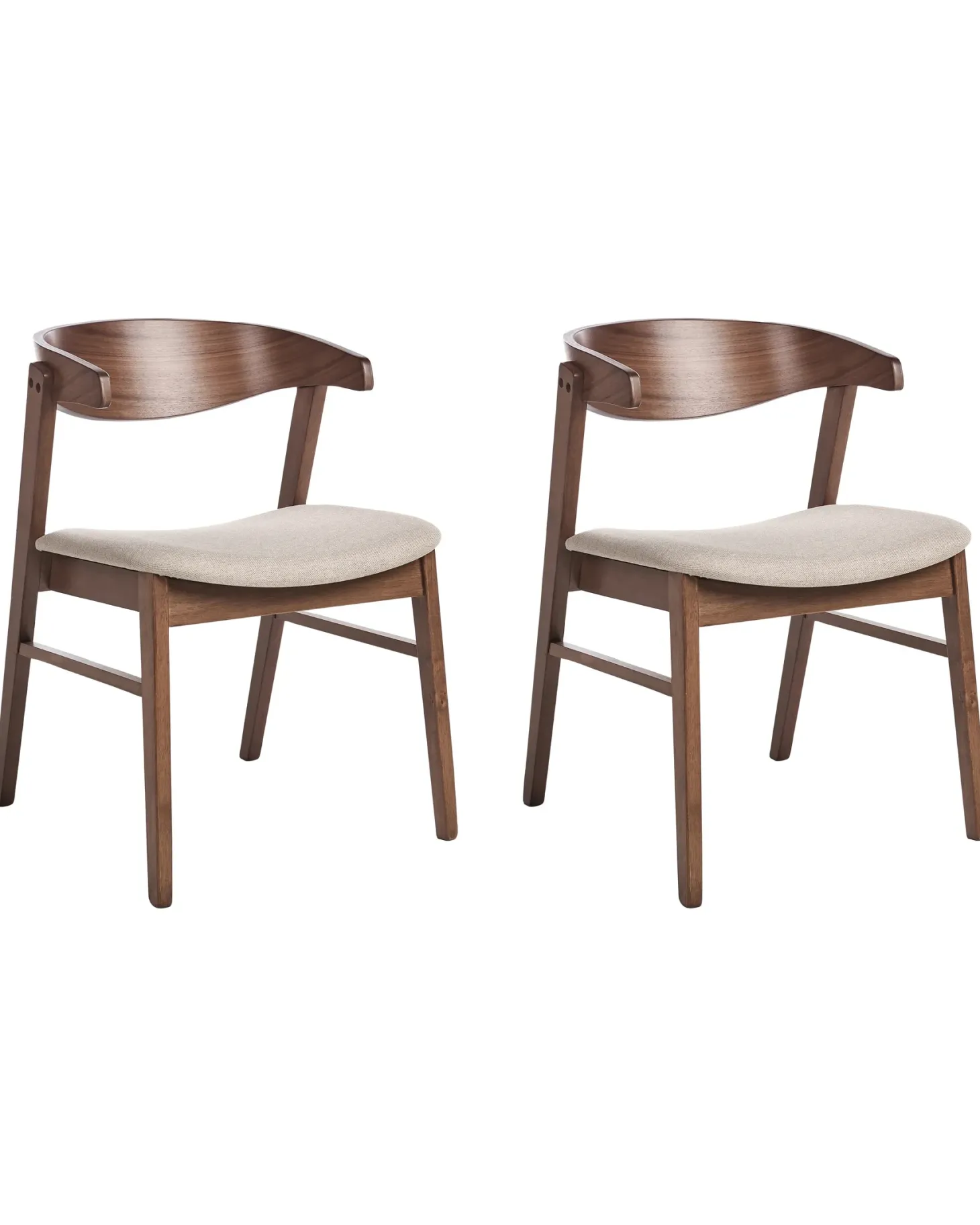 Sæt med 2 spisebordsstole LILLY Brun/beige