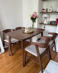 Sæt med 2 spisebordsstole LILLY Brun/beige