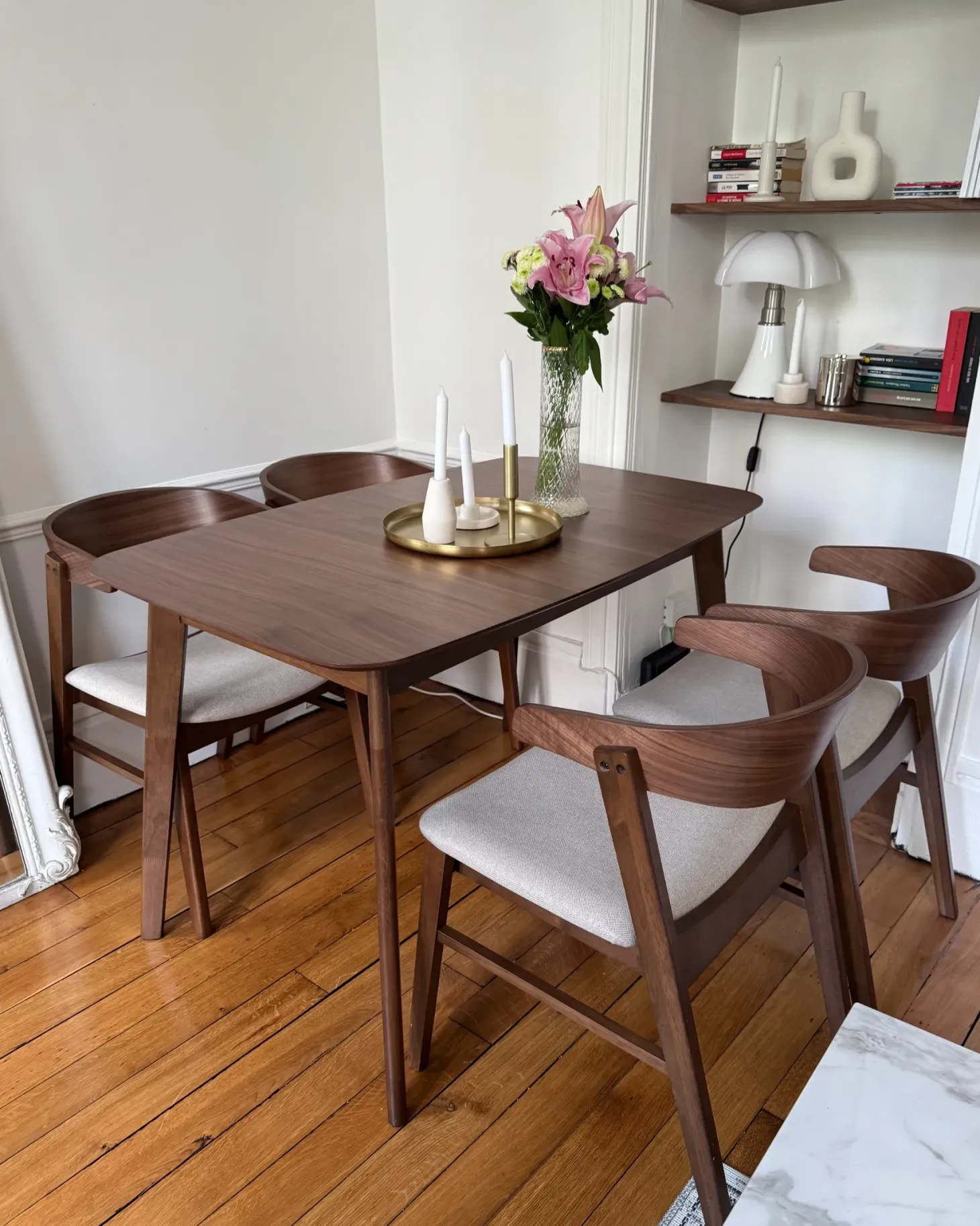 Sæt med 2 spisebordsstole LILLY Brun/beige